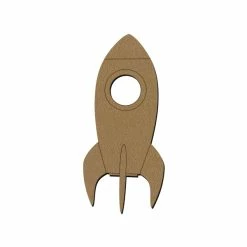 Sortie 💯 Creavea Forme En Bois Fusée En Bois - 15 X 6,7 Cm 👏