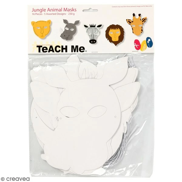Bon marché ✔️ Creativ Company Masque à Colorier Masques à Colorier - Animaux De La Jungle - 16 Pcs 🤩 1 Bon marché ✔️ Creativ Company Masque à Colorier Masques à Colorier - Animaux De La Jungle - 16 Pcs 🤩