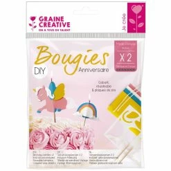 De gros 🤩 Graine Créative Kit Bougies Kit DIY Bougies D'anniversaire - Licorne - 2 Pcs 👍