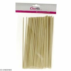 De gros 🔥 Creavea Batonnets En Bois Lot Bâtonnet Rond En Bois 20 Cm - Diamètre 4 Mm - Environ 100 Pcs 🎉