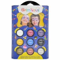 Grosses soldes 😉 Grim Tout Kit Maquillage Enfant Palette Grim'Tout - Sans Paraben - Licorne - 9 Fards, 1 Pinceau 🤩