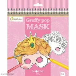 Budget 🌟 Avenue Mandarine Masque à Colorier Masques à Colorier Et Découper - Fille - 24 Pages 🔥