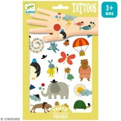 Meilleure affaire ❤️ Djeco Tattoo Temporaire Tatouages Temporaires Jolies Petites Choses - 1 Planche 🔥