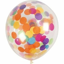 Meilleure vente 🤩 Creativ Company Ballon Baudruche Ballons Transparents Avec Confettis Multicolores - 4 Pcs 🌟