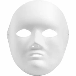 Budget ⭐ Creativ Company Masque Visage - Blanc - 17 X 22 Cm 🛒