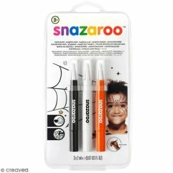 Promo 😍 Snazaroo Accessoires De Maquillage Marqueur Pinceau à Maquillage - Noir, Blanc, Rouge - 3 Pcs 😉