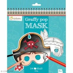 Bon marché 💯 Avenue Mandarine Masque à Colorier Masques à Colorier Et Découper - Garçon - 24 Pages ❤️