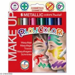 Promo 🌟 Instant Educa Kit Maquillage Enfant Sticks De Maquillage PlayColor - Assortiment Metallic - 6 Pcs 👍