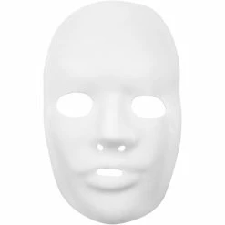 Vente flash 🌟 Creativ Company Masque Visage, H: 24 Cm, L: 15,5 Cm, 12 Pièces, Blanc ❤️
