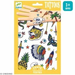 Promo ⭐ Djeco Tattoo Temporaire Tatouages Temporaires Bang Bang - 1 Planche 🛒