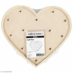 Bon marché 😍 Creativ Company Lampe à Décorer Forme LED En Bois à Décorer - Coeur - 23,5 X 26 Cm 🥰