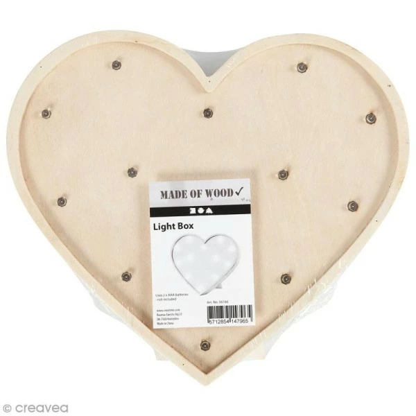 Bon marché 😍 Creativ Company Lampe à Décorer Forme LED En Bois à Décorer - Coeur - 23,5 X 26 Cm 🥰 1 Bon marché 😍 Creativ Company Lampe à Décorer Forme LED En Bois à Décorer - Coeur - 23,5 X 26 Cm 🥰