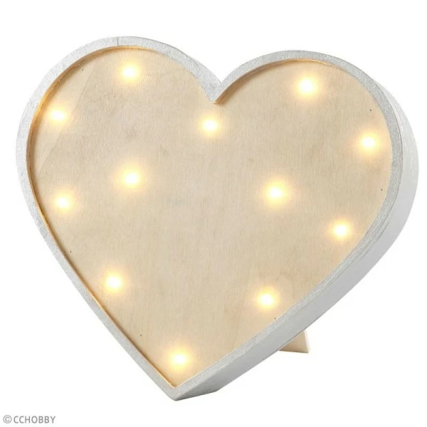 Bon marché 😍 Creativ Company Lampe à Décorer Forme LED En Bois à Décorer - Coeur - 23,5 X 26 Cm 🥰 3 Bon marché 😍 Creativ Company Lampe à Décorer Forme LED En Bois à Décorer - Coeur - 23,5 X 26 Cm 🥰 – Image 3