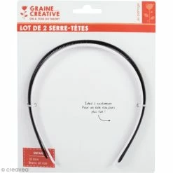 Offres 😉 Graine Créative Support Accessoires Cheveux Lot De Serre-têtes à Décorer - Largeur 10 Mm - Noir Et Blanc - 2 Pcs 👍