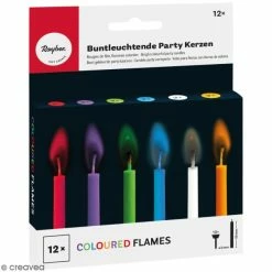 Le moins cher 💯 Rayher Bougies Anniversaire Bougies D'anniversaire Multicolores à Flamme Colorée - 12 Pcs 🧨