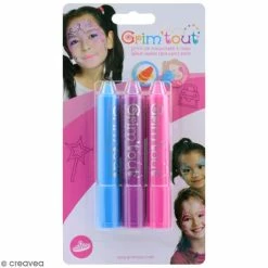 Budget 🌟 Grim Tout Kit Maquillage Enfant Maquillage Grim'tout - 3 Sticks Grimstick Princesse - Sans Paraben 🔔