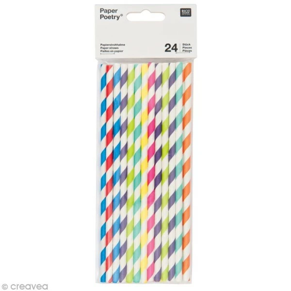 Offres 🛒 Rico Design Pailles Papier Pailles 19,5 Cm - Multicolore - 24 Pcs 🥰 1 Offres 🛒 Rico Design Pailles Papier Pailles 19,5 Cm - Multicolore - 24 Pcs 🥰