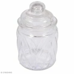 Grosses soldes 😀 Rayher Pots En Verre Récipient En Verre Chevrons Avec Couvercle - 8 X 12,5 Cm - 280 Ml ⭐