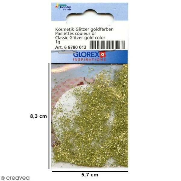 Tout neuf 👍 Hobby Time Paillette Ultra Fines Paillettes Pour Cosmétiques - Doré - 1 G 🤩 2 Tout neuf 👍 Hobby Time Paillette Ultra Fines Paillettes Pour Cosmétiques - Doré - 1 G 🤩 – Image 2