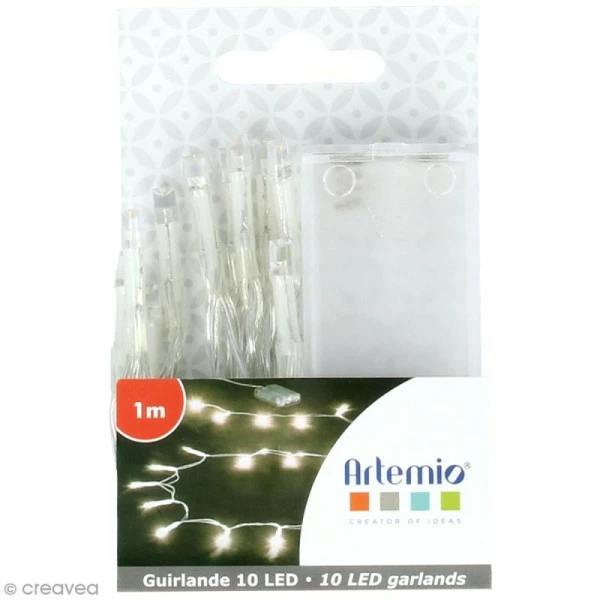 De gros 🔔 Artemio Guirlande Lumineuse LED - 10 Ampoules - Blanc Chaud - 1 M 🌟 1 De gros 🔔 Artemio Guirlande Lumineuse LED - 10 Ampoules - Blanc Chaud - 1 M 🌟