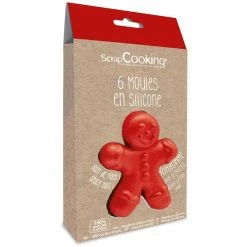 Le moins cher 🔔 ScrapCooking Moule Silicone Moules En Silicone Individuels - Gingerman - 10,5 X 9,3 Cm - 6 Pcs 🎁