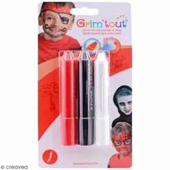 Le moins cher 💯 Grim Tout Kit Maquillage Enfant Maquillage Grim'tout - 3 Sticks Grimstick Vampire - Sans Paraben ⌛