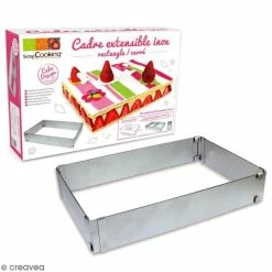 Meilleure affaire 😍 ScrapCooking Cadre Pâtisserie Cadre à Pâtisserie - Carré/rectangulaire - Inox - Extensible 🥰