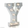 De gros 👍 Darice Lettre Lumineuse Led Lettre Lumineuse En Métal Vintage Y - 25 X 19 X 4,5 Cm 🎁