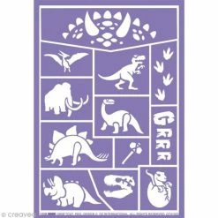 Le moins cher 🥰 Grim Tout Pochoir Maquillage Adhésif Grim'tout - Dinosaures ❤️