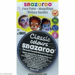Coupon 👍 Snazaroo Maquillage à L'eau Maquillage Carnaval Fard Noir - Visage Et Corps - 18 Ml 😉