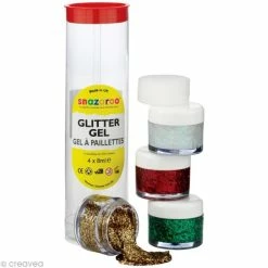 Le moins cher ⌛ Snazaroo Maquillage à L'eau Maquillage Gel Pailleté Assortiment 4 X 8 Ml - Or, Diamant, Vert, Rouge 🎁