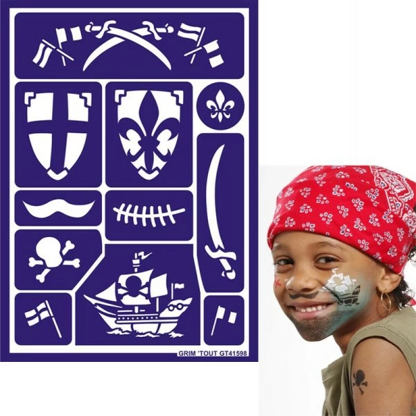 Tout neuf đ Grim Tout Pochoir Maquillage AdhĂ©sif Grim'tout Chevalier Et Pirate đ 1 Tout neuf đ Grim Tout Pochoir Maquillage AdhĂ©sif Grim'tout Chevalier Et Pirate đ
