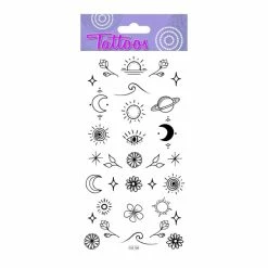 Tout neuf ✨ Global Gift Tatouage Temporaire Tatouages Temporaires - Symboles Minimalistes - Noir - Dorures 👍