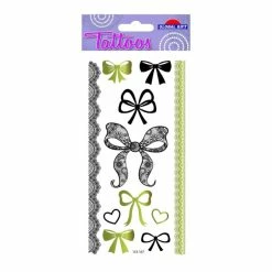 Nouveau 🔔 Global Gift Tatouage Temporaire Tatouages Temporaires - Noeuds Et Dentelle - Dorures 🔔