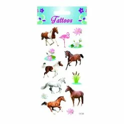 Meilleure affaire ❤️ Global Gift Tatouage Temporaire Tatouages Temporaires - Chevaux - Effet Photo 🛒