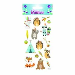 Nouveau ⌛ Global Gift Tatouage Temporaire Tatouages Temporaires - Animaux Indiens D'amérique - Paillettes 🎁