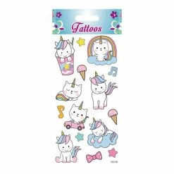 Meilleure vente 🔔 Global Gift Tatouage Temporaire Tatouages Temporaires - Licornes Et Chats - Paillettes 😉