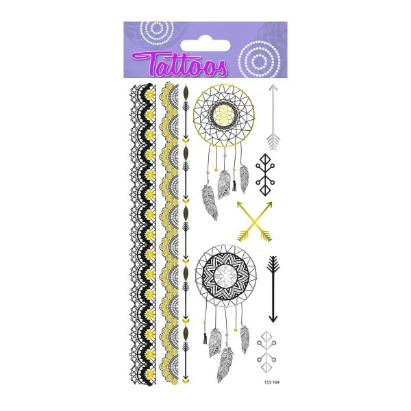 Vente flash đ Global Gift Tatouage Temporaire Tatouages Temporaires - Motifs Boho - Dorures đ 1 Vente flash đ Global Gift Tatouage Temporaire Tatouages Temporaires - Motifs Boho - Dorures đ