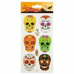 Meilleur prix 😉 Global Gift Tatouage Temporaire Tatouages Temporaires - Calaveras 🦇 Halloween 😍