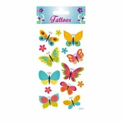 Sortie 🧨 Global Gift Tatouage Temporaire Tatouages Temporaires - Papillons - Colorés - Enfants 💯