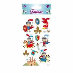 Tout neuf ⌛ Global Gift Tatouage Temporaire Tatouages Temporaires - Chevaliers - Colorés - Enfants ✨