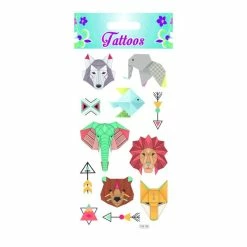 Le moins cher 👏 Global Gift Tatouage Temporaire Tatouages Temporaires - Animaux Origamis - Colorés 😉