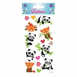 Budget ✨ Global Gift Tatouage Temporaire Tatouages Temporaires - Pandas - Paillettes 🛒