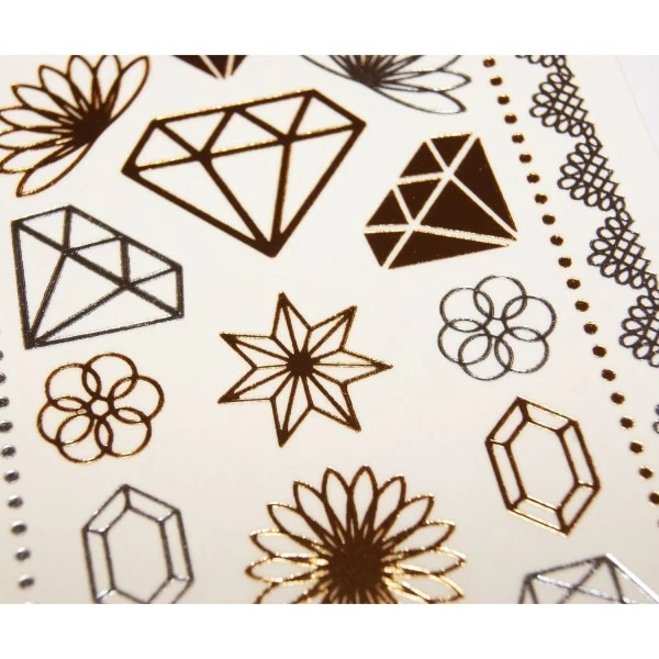 Le moins cher 👍 Global Gift Tatouage Temporaire Tatouages Temporaires - Diamants - Dorures Et Argentées ✔️ 2 Le moins cher 👍 Global Gift Tatouage Temporaire Tatouages Temporaires - Diamants - Dorures Et Argentées ✔️ – Image 2